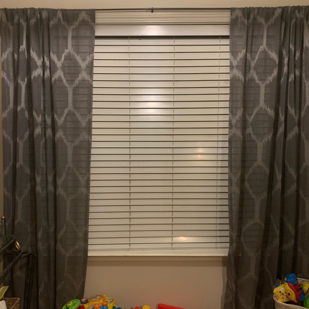 2 curtain panels- approximately 83 inches